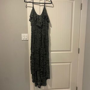 Olive green lace dress